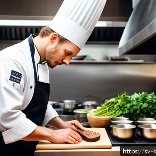 Home 30 한식조리기능사 자격증 취득 후 직업 만족도 - A professional certified chef in a bustling Swedish restaurant kitchen, wearing clean, well-fitted c...